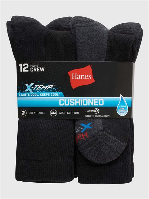 They also feature a full cushioned sole for added support. . Mens socks hanes